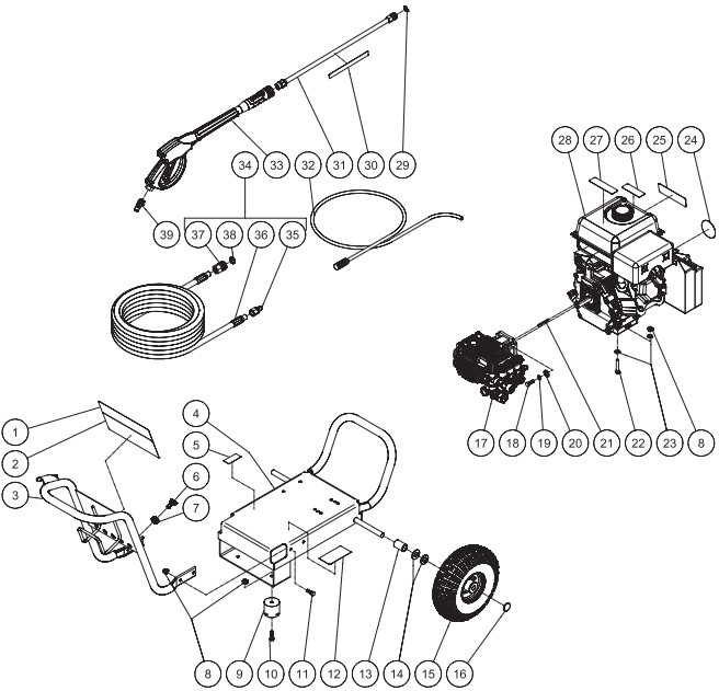 MITM GC-3000-0MLB-C pressure washer parts and manual